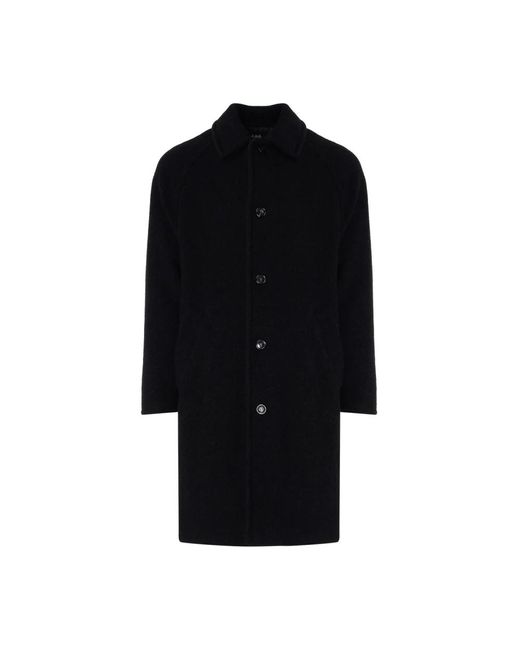 A.P.C. Black Single-Breasted Coats for men