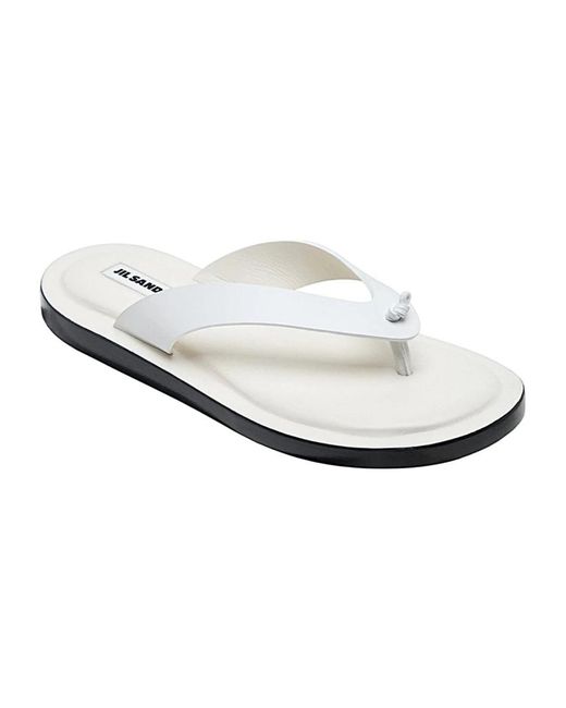 Jil Sander White Flip Flops