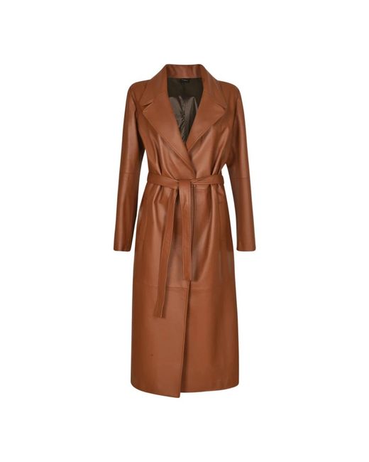 Simonetta Ravizza Brown Belted Coats