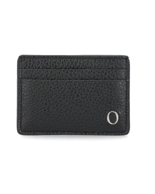 Orciani Accessoires ,Zwart ,Leer Zwarte Leren Kaarthouder in het Black voor heren