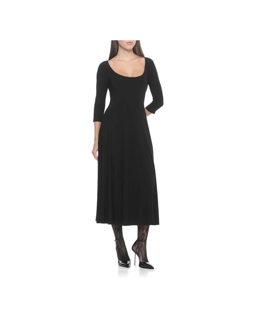 Norma Kamali Black Midi Dresses
