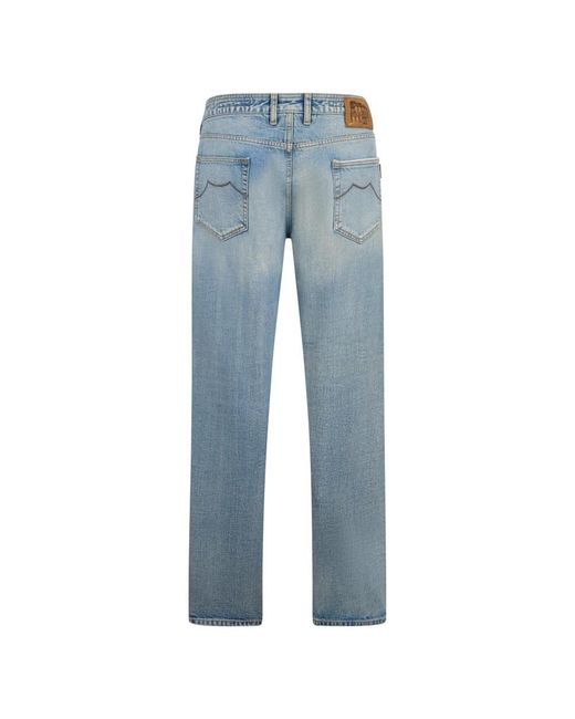 Moorer Blue Straight Fit Jeans for men