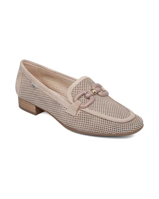Callaghan Schoenen ,Roze ,Suède Geperforeerde Suède Gesp Loafers in het White