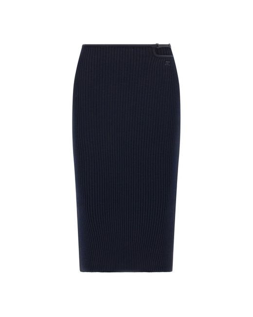 Courreges Loop Rib Knit Rok in het Blue
