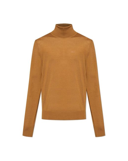 DSquared² Wollrollkragen in Brown für Herren