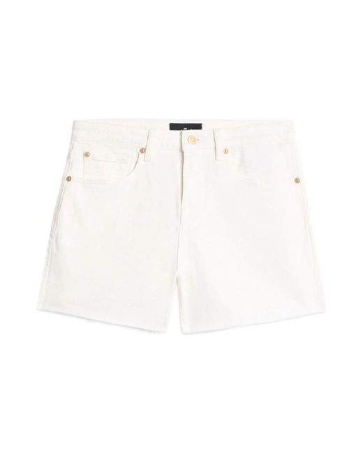 7 For All Mankind White Denim Shorts