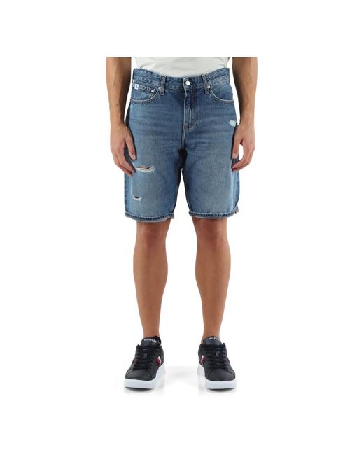 Regular fit bermuda jeans cinque tasche di Calvin Klein in Blue da Uomo