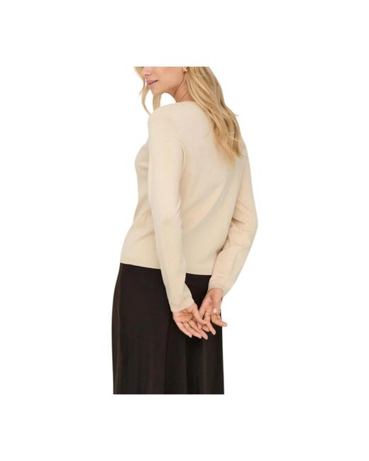 Jacqueline De Yong Natural Round-Neck Knitwear