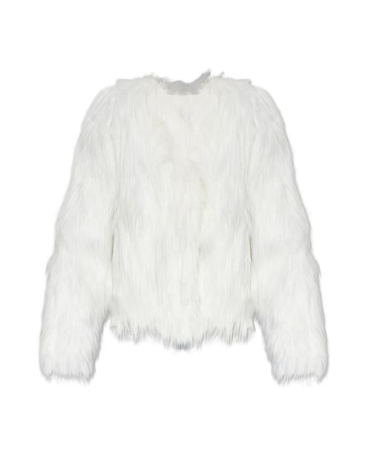 Stand Studio Eilish Faux Fur Jacket in het White