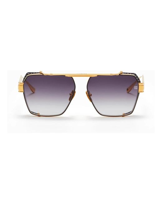 Balmain Goldene navigator sonnenbrille in Brown für Herren