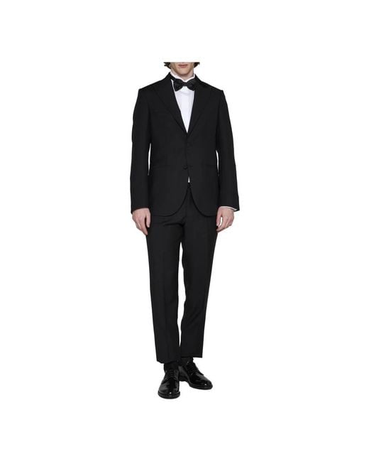D4.0 Black Single Breasted Suits for men