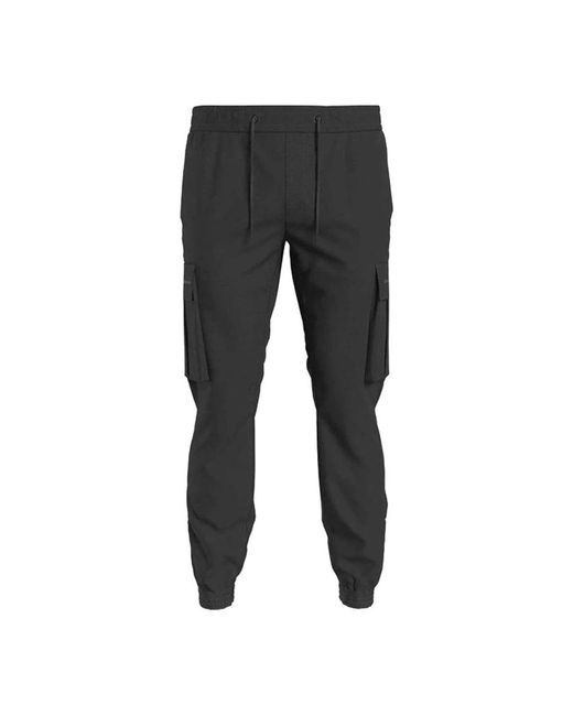Calvin Klein Broeken ,Grijs ,Polyester Progressieve Minimalistische Broek in het Black voor heren