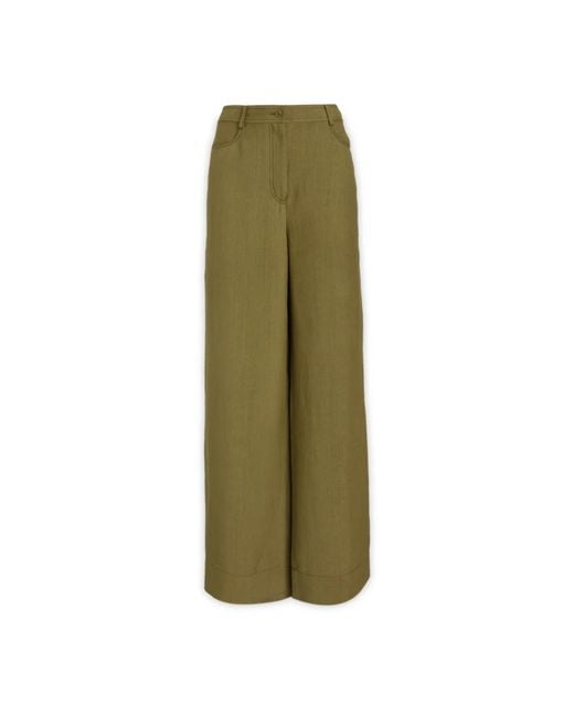 Alberta Ferretti Green Wide Trousers