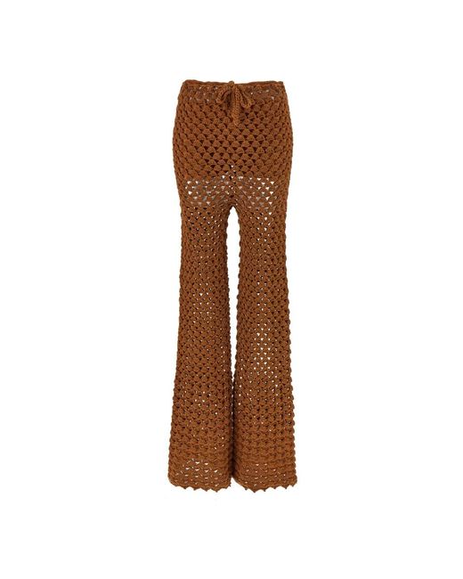 Ermanno Scervino Brown Wide Trousers