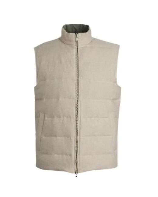 Eleventy Jassen ,Stijlvol Gewatteerd Vest in het Natural voor heren