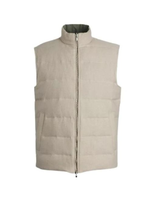 Eleventy Jassen ,Stijlvol Gewatteerd Vest in het Natural voor heren