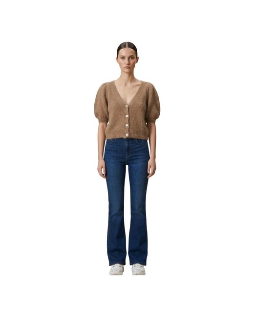 American Dreams Truien & Vesten ,Bruin ,Wol Lee Midi Cardigan in het Brown
