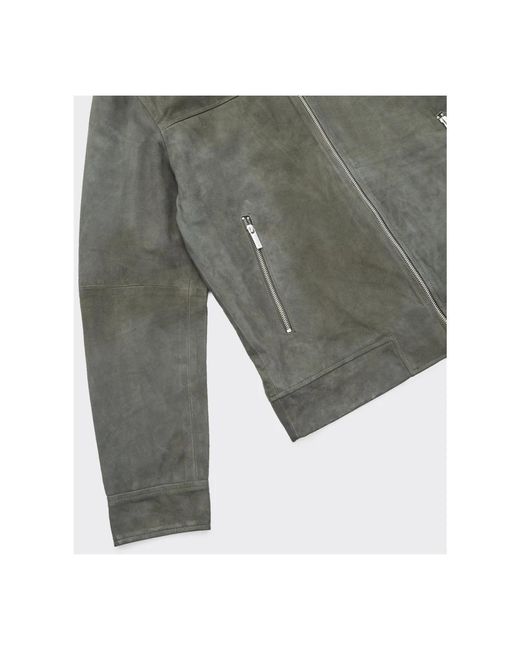 SELECTED Gray Leather Jackets for men