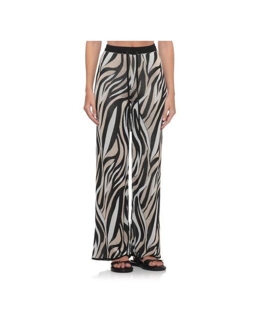 Marella Gray Straight Trousers