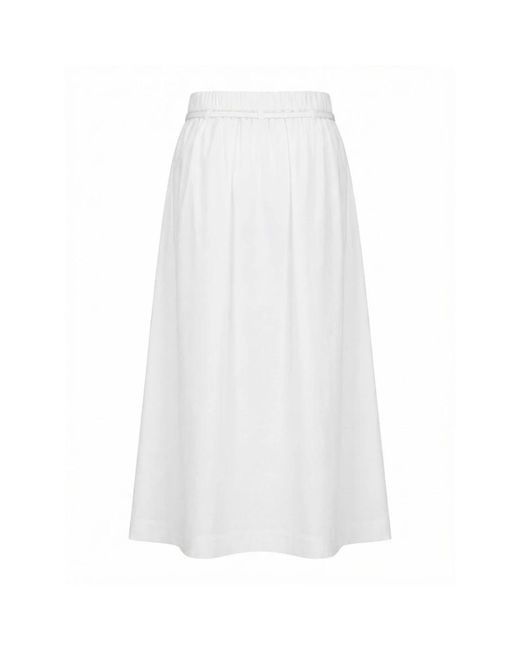 Peserico Rokken ,Wit ,Katoen Midi-Rok Met Strikdetail in het White