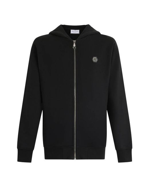 Philipp Plein Zip Hoodie Basic in Black für Herren
