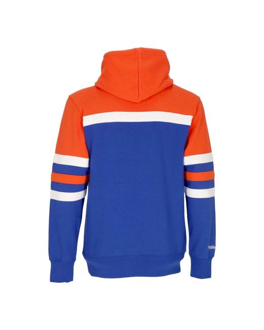Mitchell & Ness Hoodies & Sweatvesten ,Veelkleurig ,Katoen Nba Head Coach Hoodie Originele Teamkleuren in het Blue voor heren
