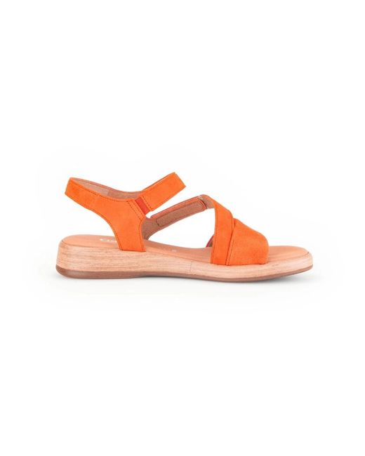 Gabor Orange Wildleder sandale - leichtgewicht