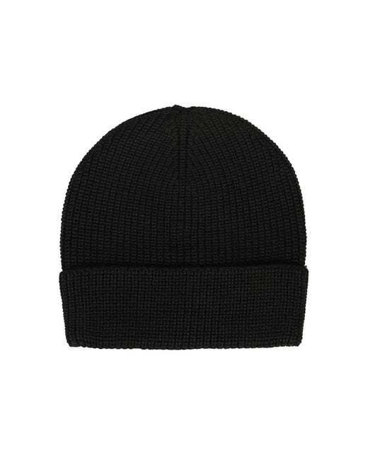 Barrow Black Logo Detail Gestrickte Beanie Mütze