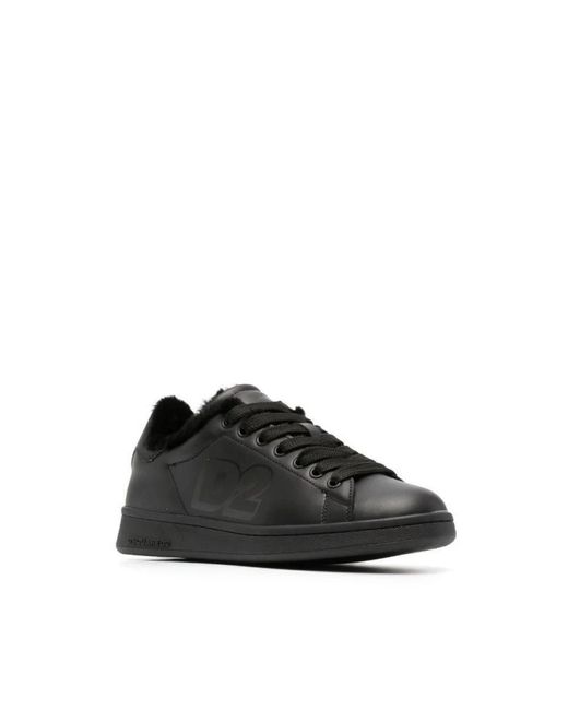 DSquared² Black Schwarze geschlossene flache sneakers