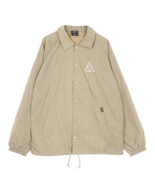 Huf Essentials Coach Jacket Stone in het Natural voor heren