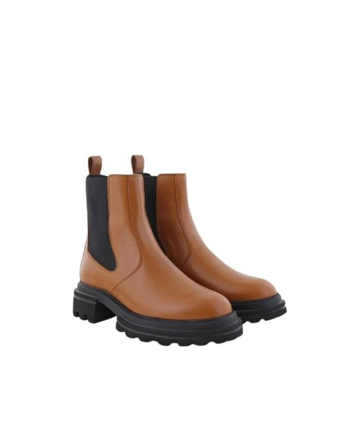Hogan Brown Chelsea Boots