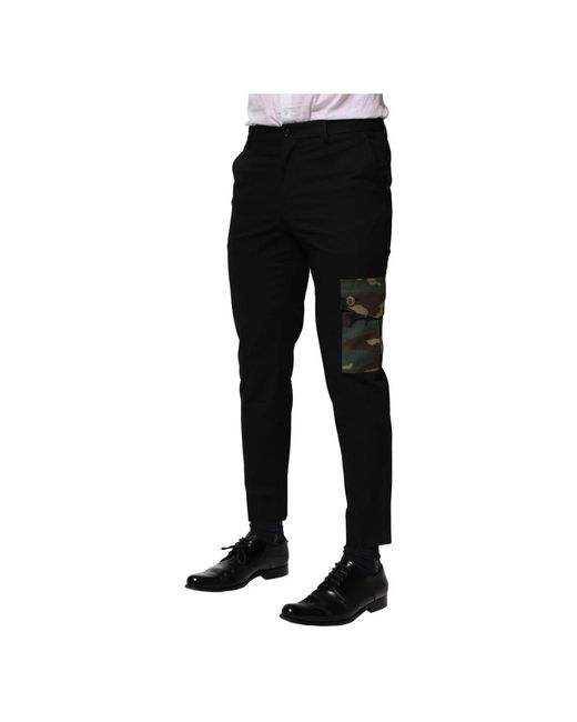 Dolce & Gabbana Black Slim-Fit Trousers for men
