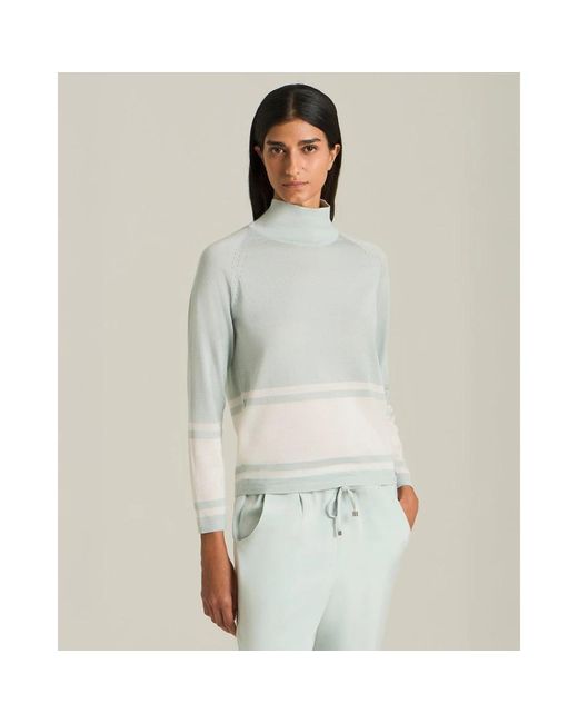 Kiton Truien & Vesten ,Blauw ,Kasjmier Kasjmier Zijde Polo Hals Trui in het Gray