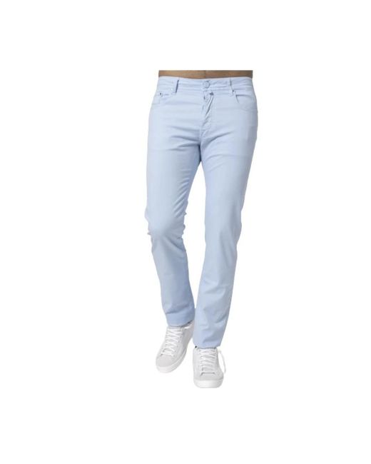 Jacob Cohen Himmelblaue baumwollcanvas-jeans in Blue für Herren