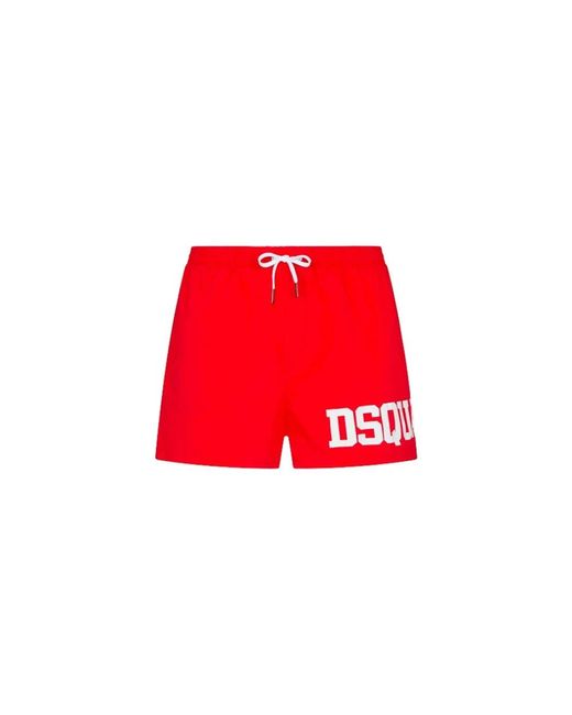 DSquared² Rote boxer-badebekleidung - midi-stil dsqua2 in Red für Herren