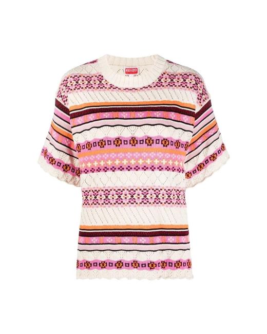 KENZO Pink Round-Neck Knitwear