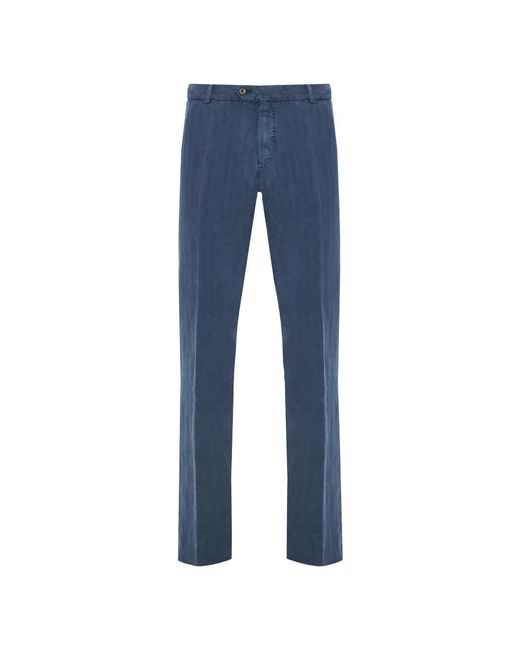 PT Torino Blue Straight Trousers for men