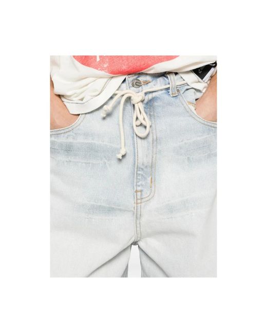 RRR123 Bleached Drawstring Jeans in het White voor heren