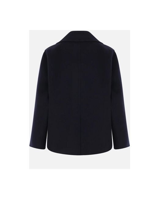 Max Mara Double-Breasted Coats in het Blue