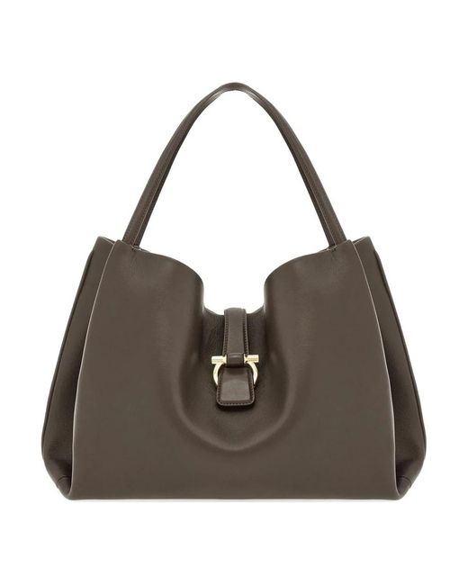 Ferragamo Brown Shopping Bags