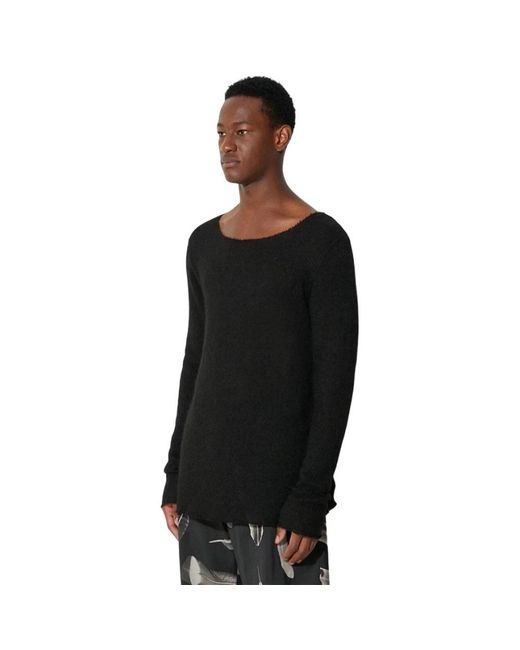 424 Gestrickter langarm pullover in Black für Herren
