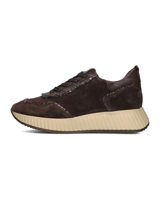 Softwaves Schoenen ,Bruin ,Suède Bruine Lage Sneakers Voor in het Brown