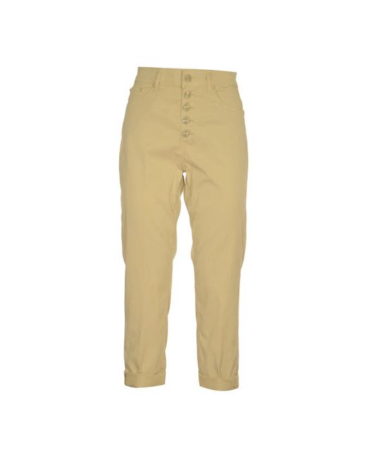 Dondup Yellow Cropped Trousers