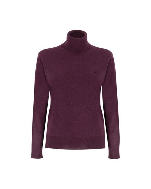 Etro Truien & Vesten ,Rood ,Wol Zachte Wol Turtleneck Sweater in het Purple