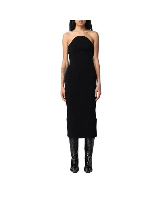 Khaite Black Knitted Dresses