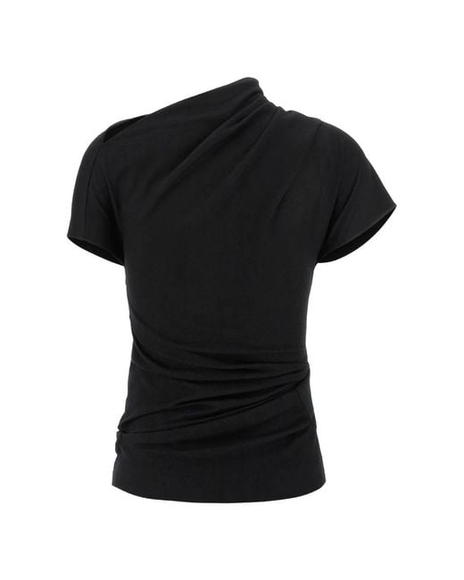 Entire studios Side Drape Top in het Black