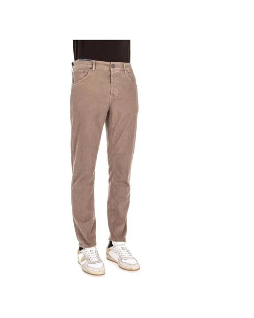 PT Torino Brown Slim Fit Jeans for men