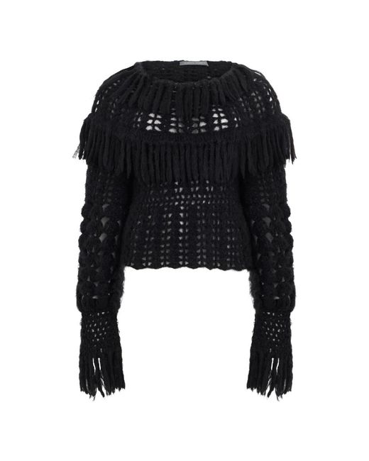 Alberta Ferretti Black Round-Neck Knitwear