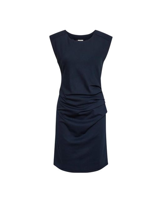 Kaffe Kleedjes ,Blauw ,India Jurk Met Ronde Hals in het Blue