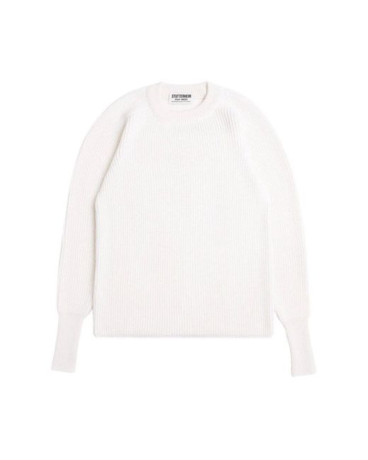 Stutterheim White Merinowolle rundhalspullover